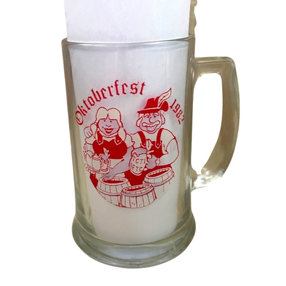 Oktoberfest 1982 Vintage Beer Mug: Barware: German Beer: Retro Glass
